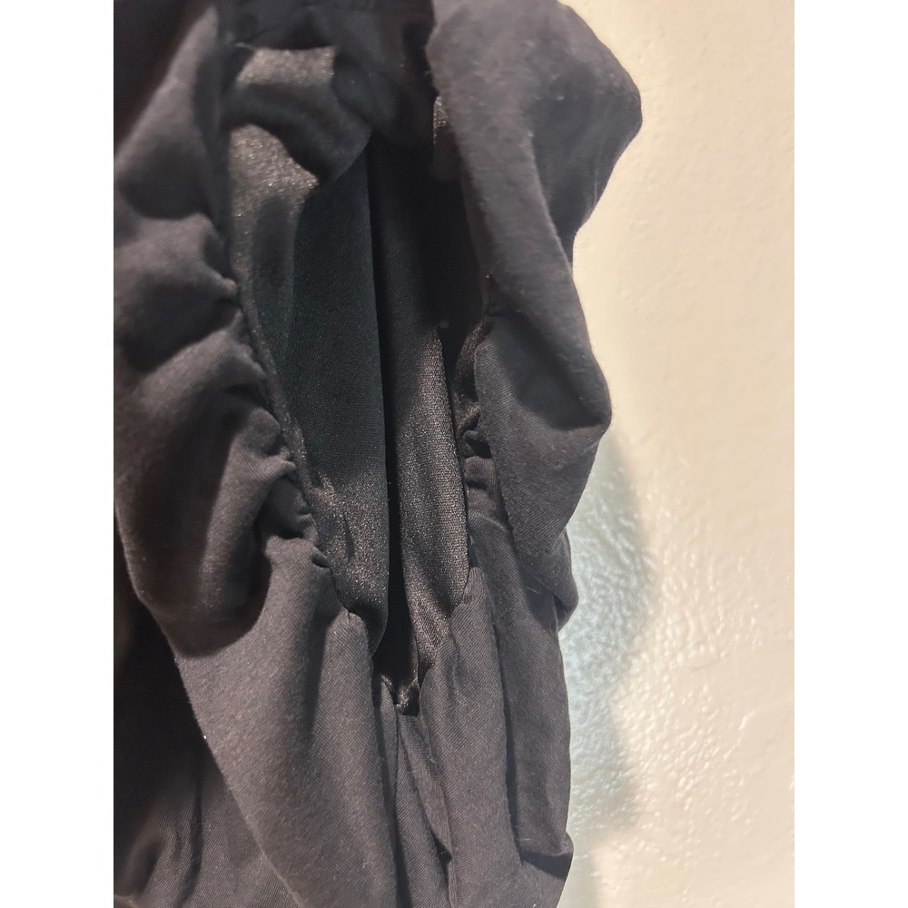 Hyfve Womens Black Bubble Hem Batwing Short Sleeve Cropped Top Size M - Picture 3 of 7
